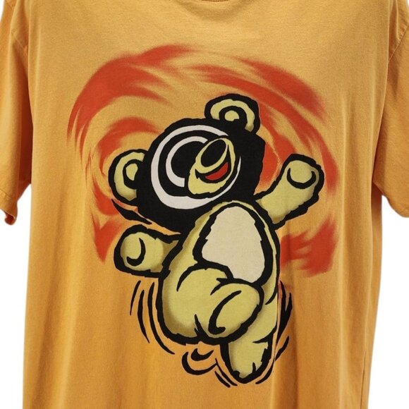 NWOT Insomniac Mens Shirt Large Shuffling Bear Yellow Short Sleeve Graphic Tee - Picture 3 of 7